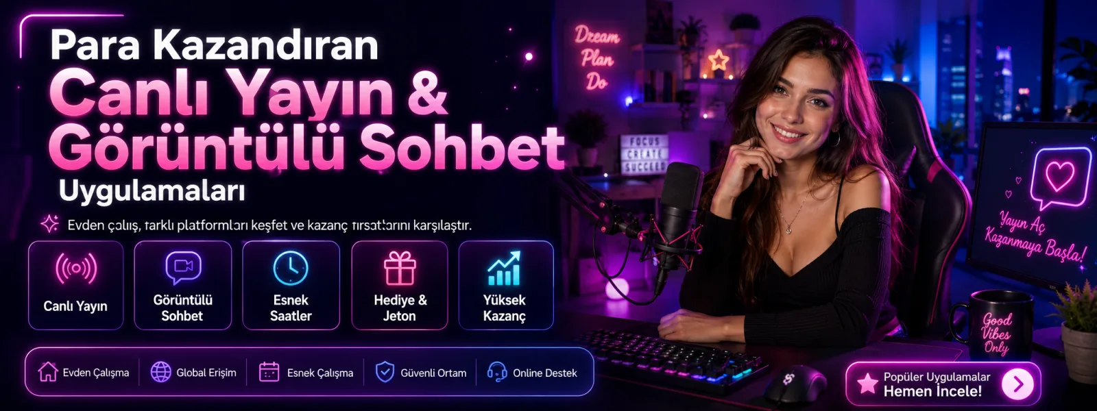 Para Kazandıran Canlı Yayın & Görüntülü Sohbet Uygulamaları